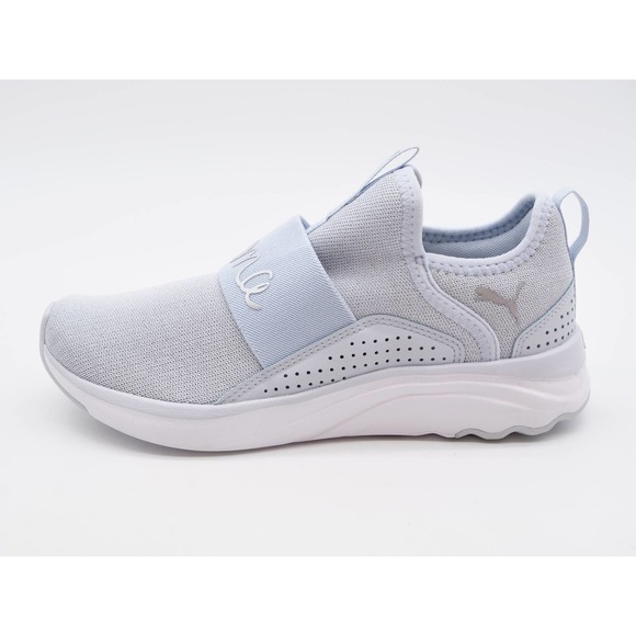 Puma Softride Sophia Shimer Kids 5.5C Slip On Sneakers Silver Mesh Running Shoes - Picture 2 of 10